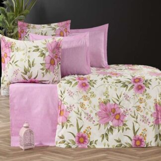 Σετ Σεντόνια Polycotton Υπέρδιπλα 2520536501-1 με Λάστιχο (Π: 160cm x Μ: 200cm x Υ: 30cm) – Floral